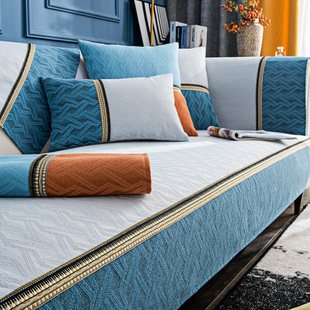 通用简约现代防滑沙发垫坐垫子盖布 提花雪尼尔沙发套罩轻奢风四季