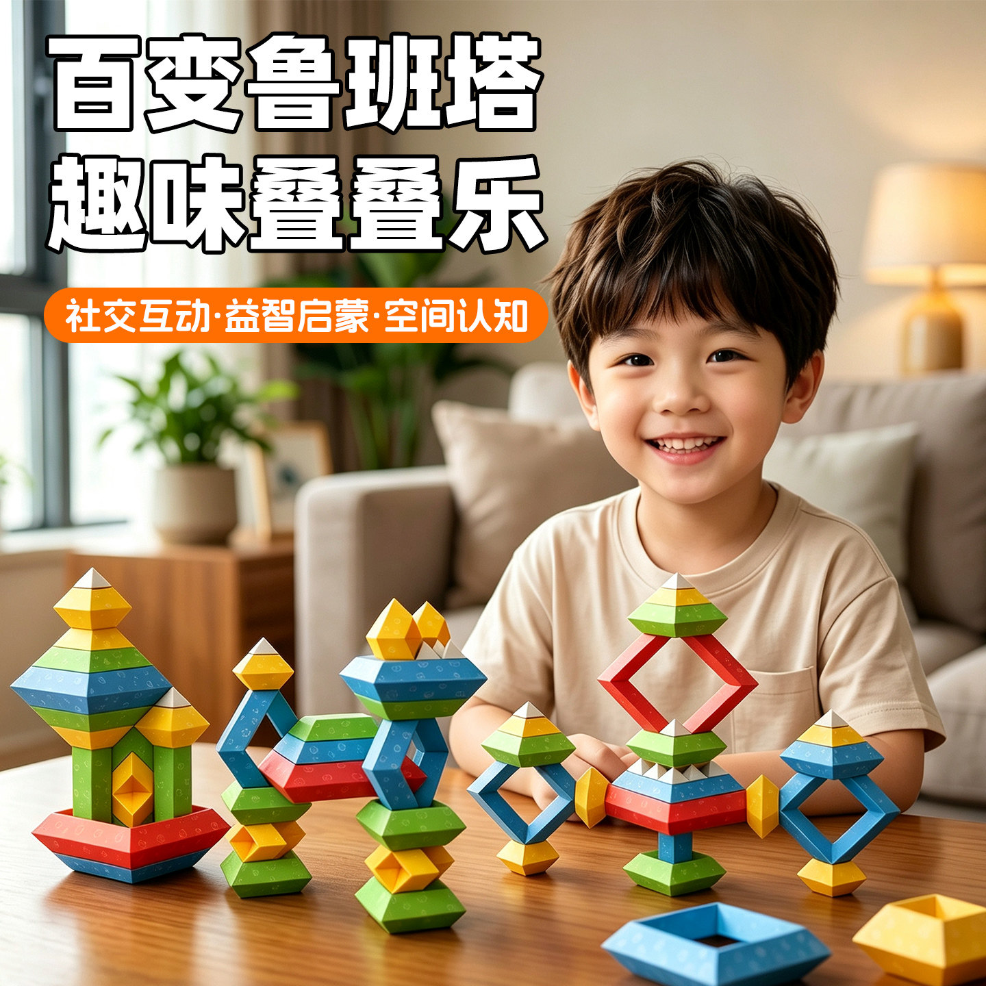 智慧金字塔魔方儿童益智玩具宝宝积木早教益智玩具男女孩生日礼物