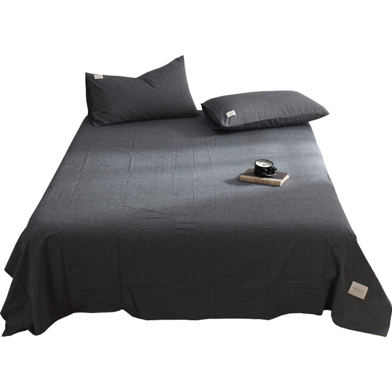 日式床单单件水洗棉100棉春夏单人IL双人宿舍全棉布被单纯色