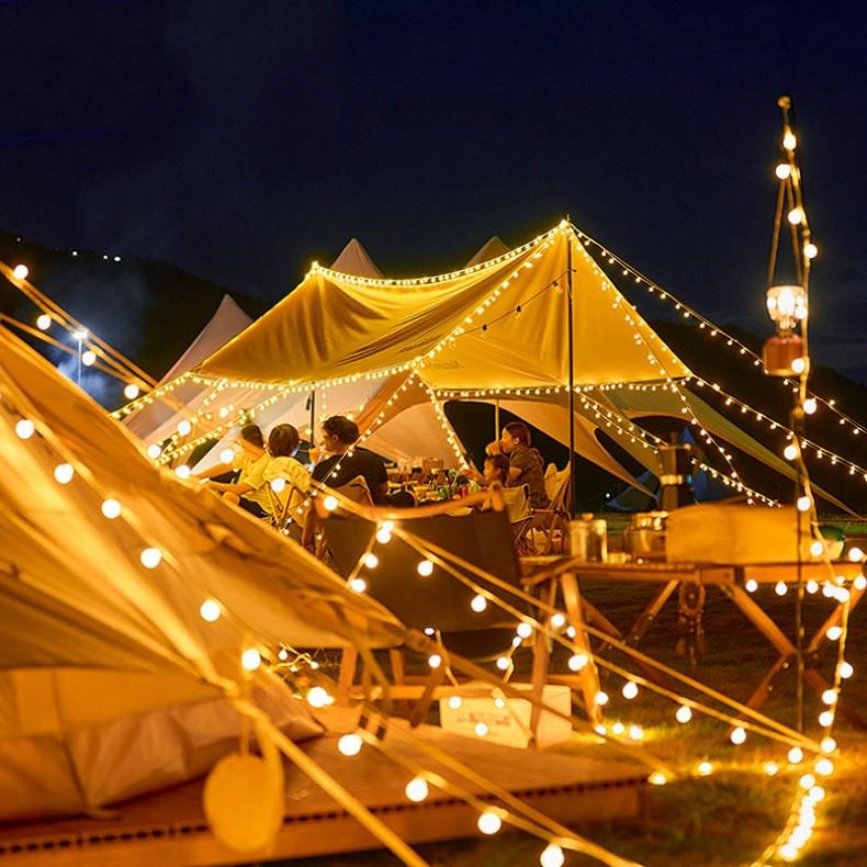 户外露营氛c围灯串天幕帐篷装饰布置摆摊野营小灯串浪漫星星灯闪