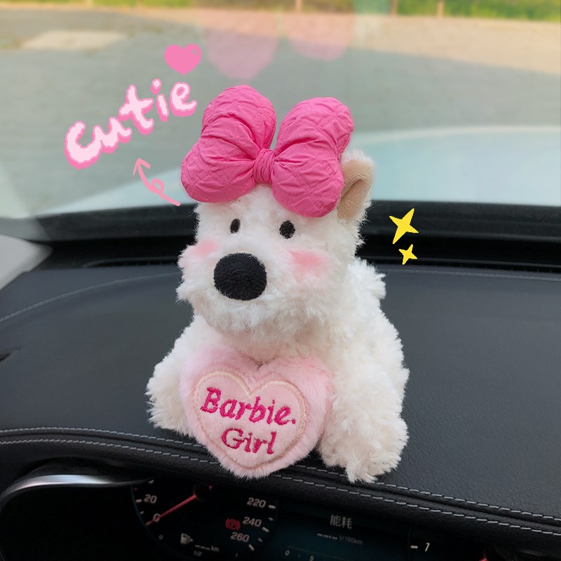 汽车屏幕摆件卡通西高地2024车内饰品装J饰怀挡公仔转向灯雨刮器
