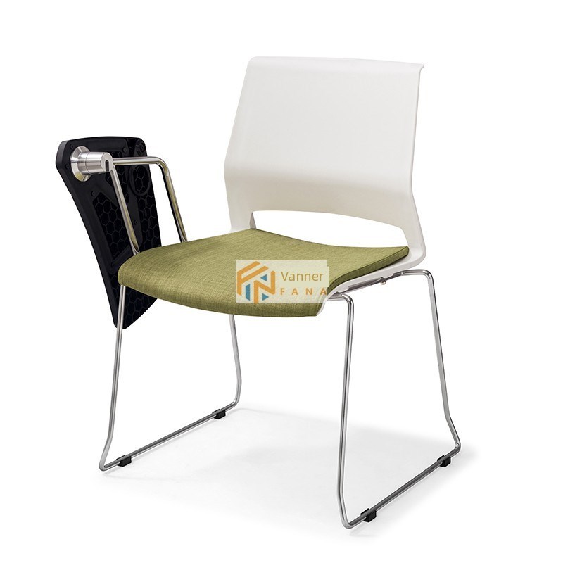 培训椅带写字板椅学生椅简约会议椅堆叠塑K钢椅软垫接待椅弓脚椅