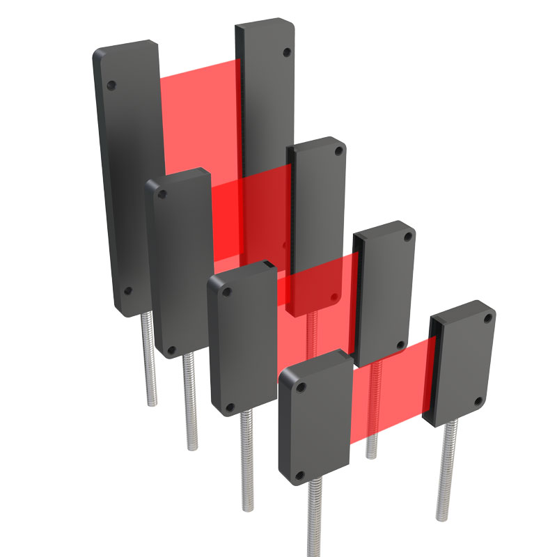 对射反射区域矩形矩阵光纤传感器光栅光幕PR PT25 30 35 40 50QL