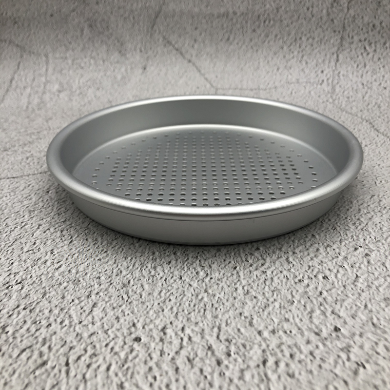 铝合金冲孔披萨烤盘簸箕加厚烘焙多功能烤箱专用烤网蒸糕浅盘模具