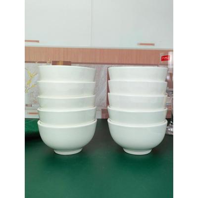 景德镇陶瓷碗家用吃饭的碗纯白色商用小白碗米饭碗5寸釉下彩加厚6