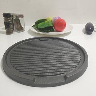 铸铁炙子烤肉盘双面煎锅无涂层烤盘韩式商用炉烧烤架酒店定制新款