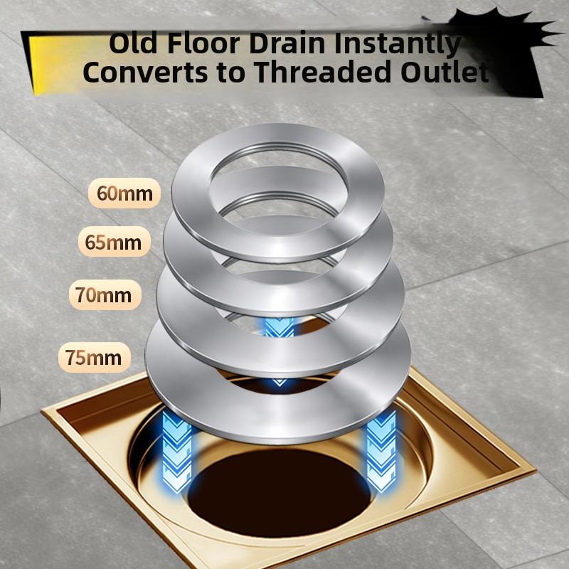 304不锈钢地漏螺纹减速器适用于无螺纹口地漏改装连接板法兰减速