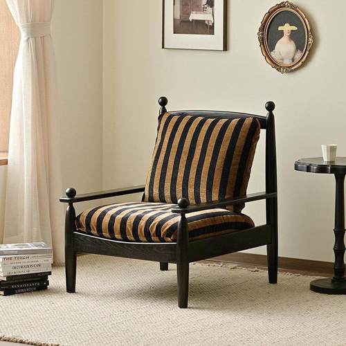 UCK又壳 | 设计师法式覆古单人沙发椅实木中古风客厅可拆洗休闲椅