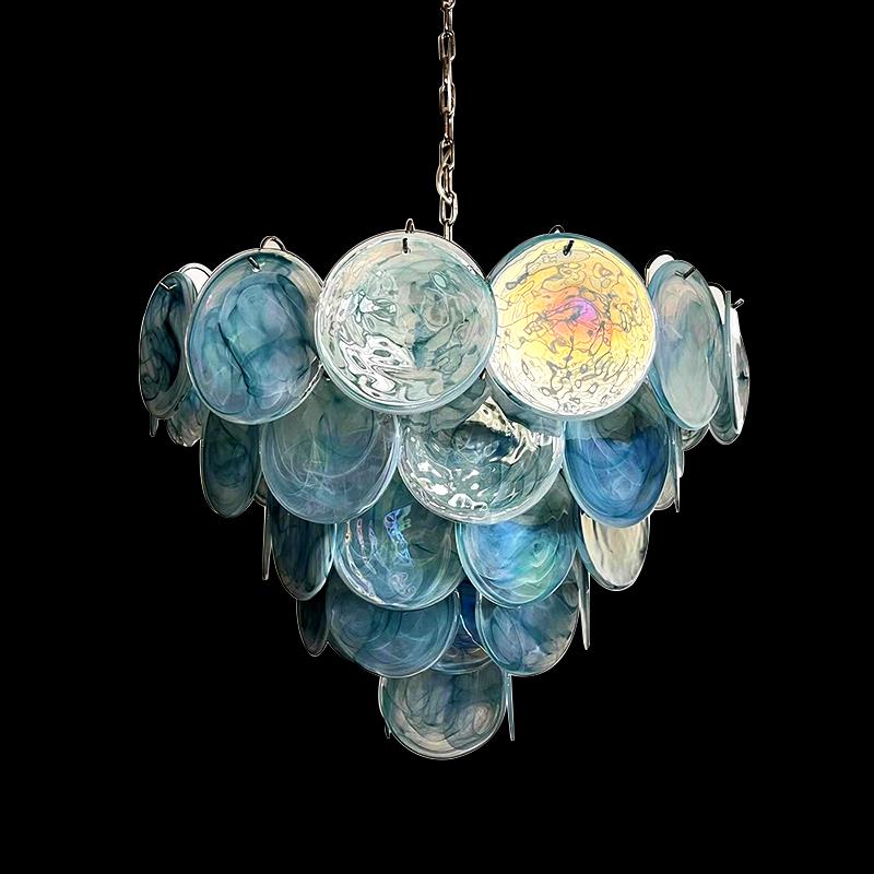 简约轻奢现代客厅吊灯餐厅圆片玻璃卧室灯别墅酒店会所样板房灯具