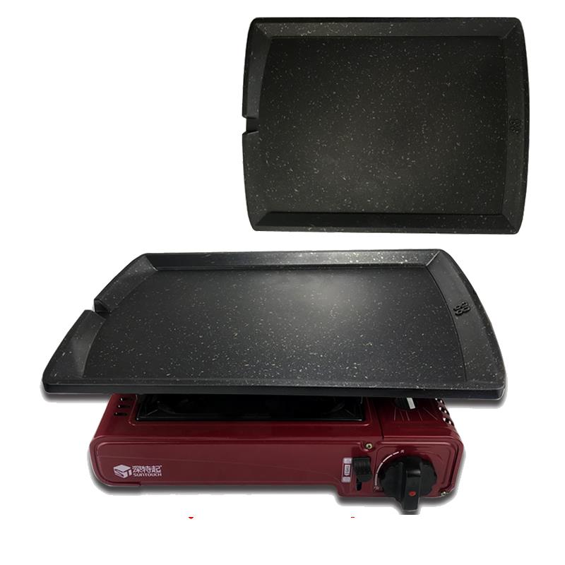 韩国麦饭石加厚长方型烤肉盘家用燃气用涂层不沾卡式炉烧烤盘包邮