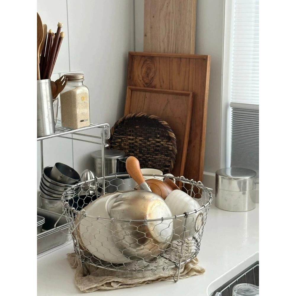 304不锈钢沥水篮日式手工编织收纳篮碗碟水果收纳筐零食储物篮子,餐饮具,洗菜盆/沥水篮/漏水筛,淘宝优惠券,粉丝福利购,淘宝优惠卷