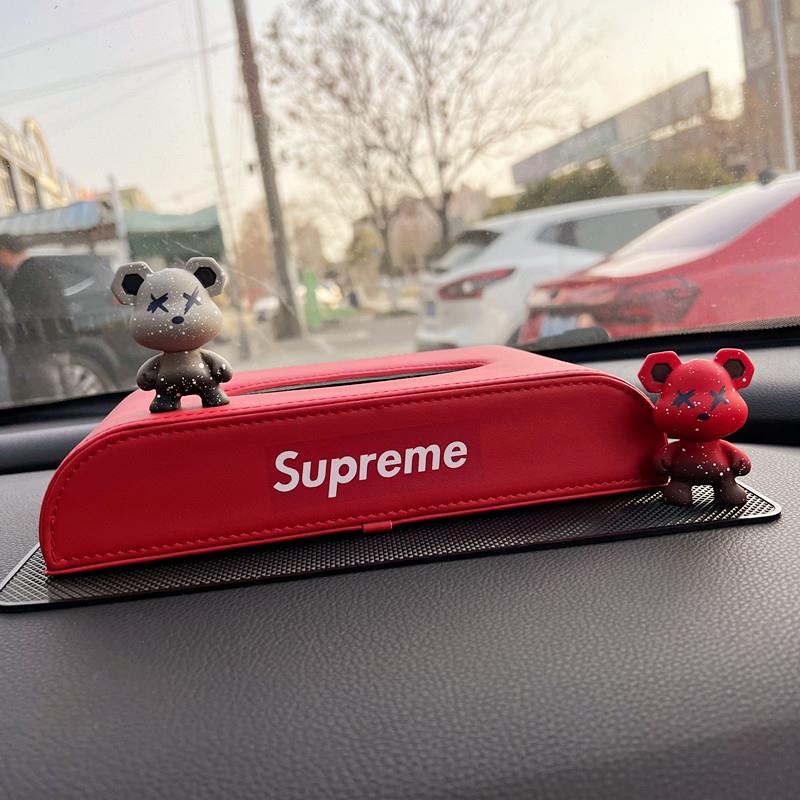 潮牌暴力熊车载纸巾盒卫生纸汽车抽纸盒车上车内装饰用品大全车用