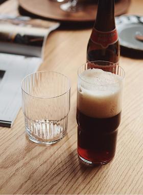 收集时光 Camus say超薄Ionic棱纹杯 手工玻璃啤酒杯 水杯 包邮