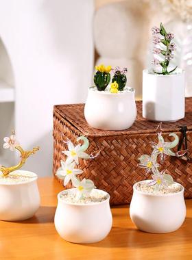 淄博博山琉璃小盆栽家居装饰摆件办公室桌面可爱摆件可爱生日礼物