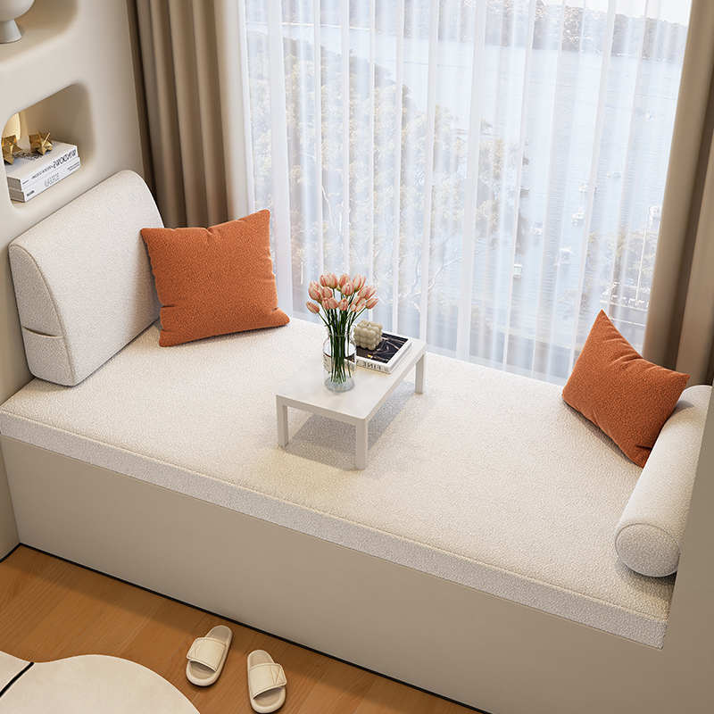 飘窗垫窗台垫泰迪绒定制奶油风四季通用榻榻米垫卧室阳台海绵坐垫