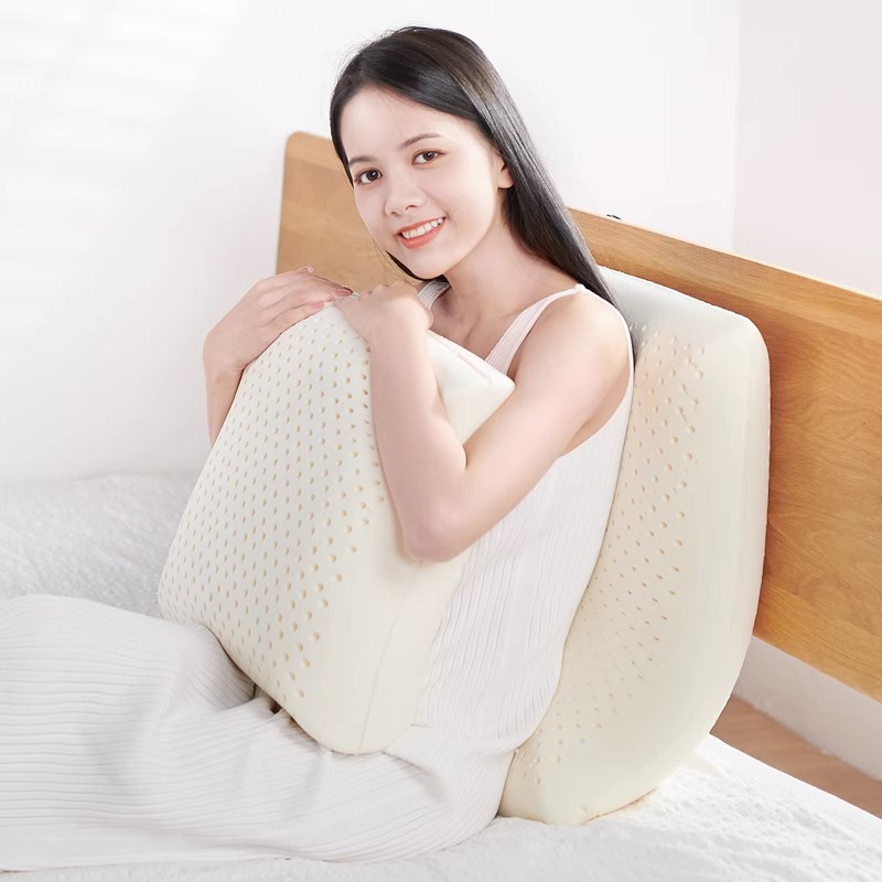 牀头乳胶靠垫泰国天然橡胶实木沙发抱枕简约办公室客厅腰靠大靠背