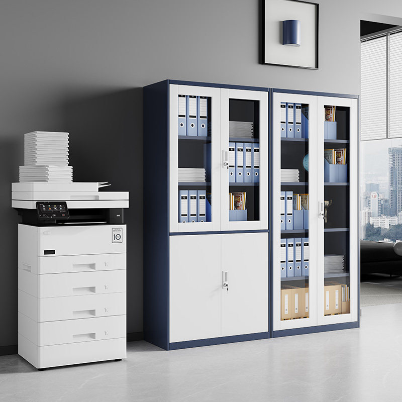 钢制办公室文件柜铁皮矮柜书柜资料密码带锁凭证档案员工更衣柜子