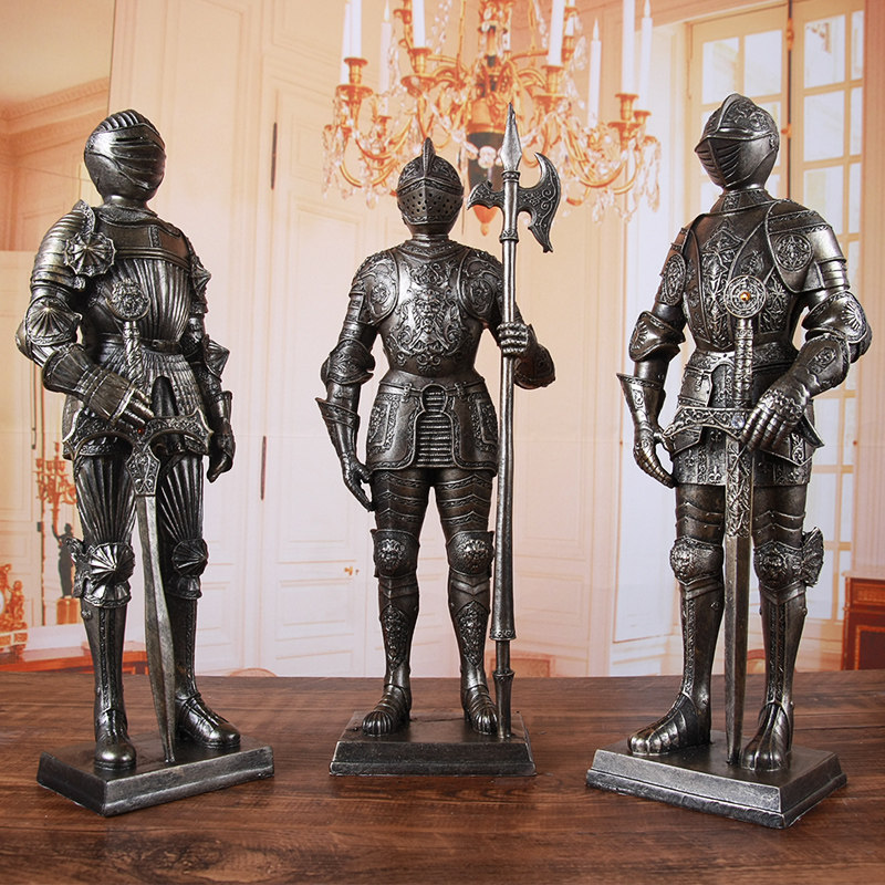 TQJ欧式盔甲骑士酒柜装饰品摆设电视柜客厅办公室摆件工艺品礼品