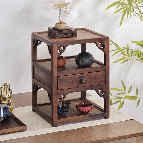 中式实木桌面博古架茶杯架子茶壶置物架茶具收纳层架紫砂壶小展示