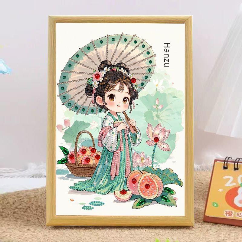 钻石画5D半钻钻石绣2025新款【56个民族 1到7批】带框水晶钻异。