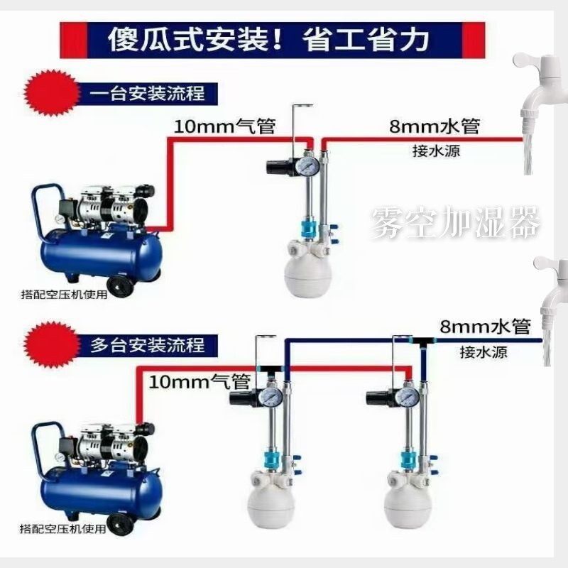 大型车间智空气雾化器工业加湿器喷雾大雾能量纺织工厂干雾加湿机