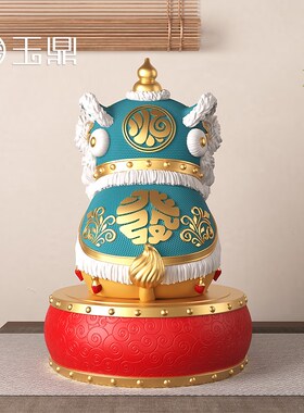 醒狮舞狮招财摆件国潮乔迁开业礼品新中式客厅玄关前台办公室摆件