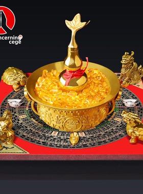 纯铜麒麟葫芦摆件龙龟大象貔貅罗盘聚宝盆元宝客厅办公室店铺装饰