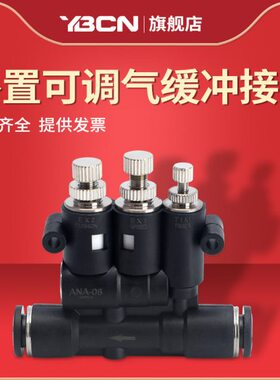 6接头速式可调AS8缓冲/-BA时间C10调节带A气缸外置度0气Y0/N气动N