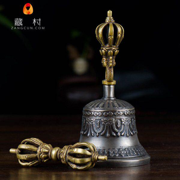 尼泊尔手工全铜九股金刚杵金刚铃佛前金刚铃杵供具 音质 悦耳