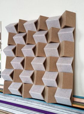 聚酯纤维材增加保阻声声二漫反射环吸音板质学扩散次余数消除回燃