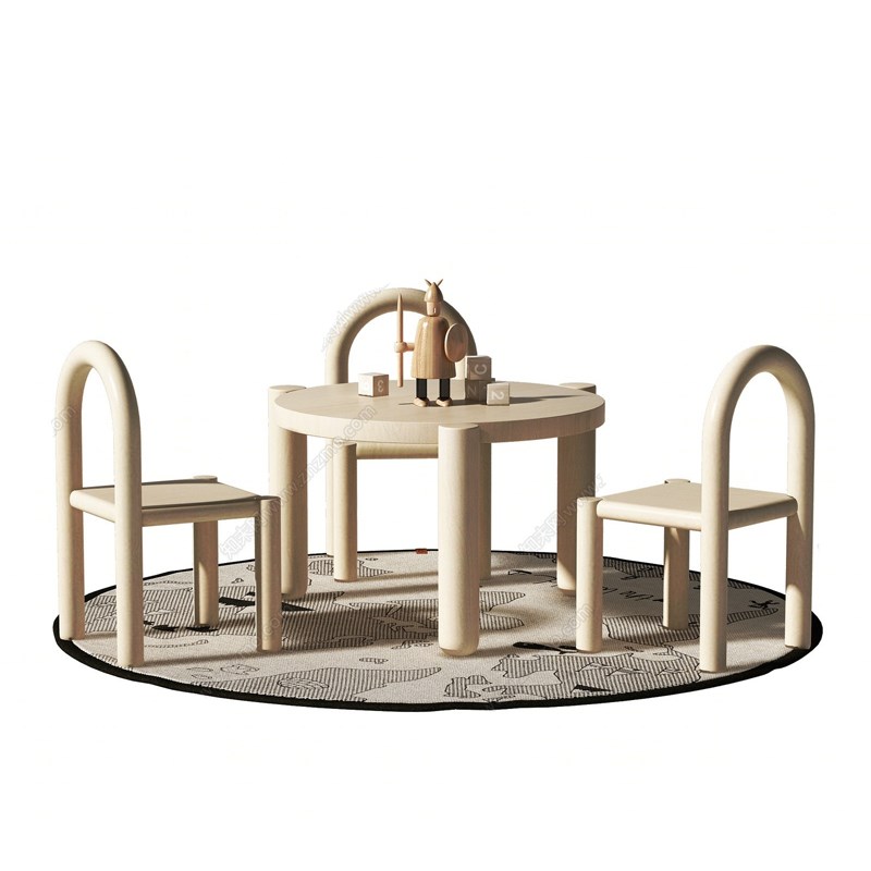 培训机构早教心中儿童桌椅架空层宝宝娱乐区椅凳幼儿园商场手工桌