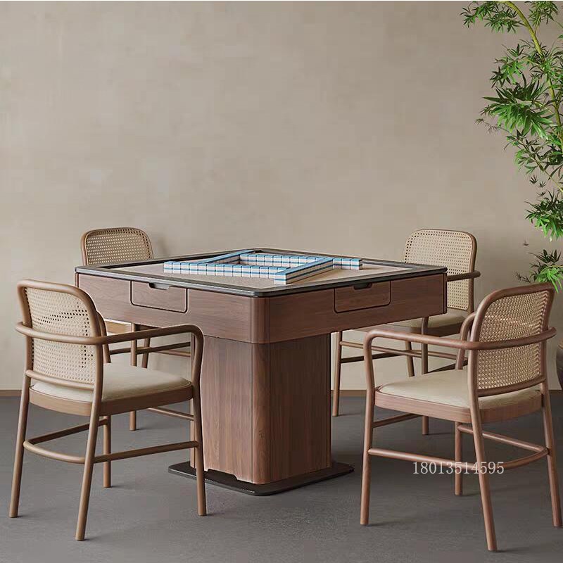 禅意复古宋代中式实木麻将桌椅组合家用客厅全自动一体机小型静音