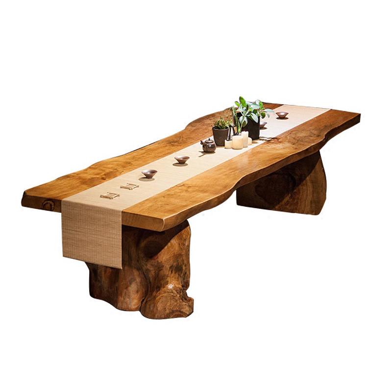 新中式茶桌椅组合loft接待洽谈茶台会议桌子长桌大板桌实木泡茶桌