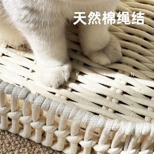 猫窝狗窝夏季 藤编宠物窝四季 降温猫咪睡觉垫子猫床沙发凉席垫凉窝