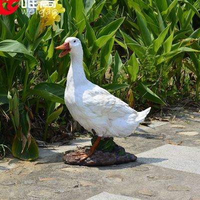 创意仿真鸭子树脂摆件户外庭院池塘造景装饰浮水绿头鸭工艺品摆件