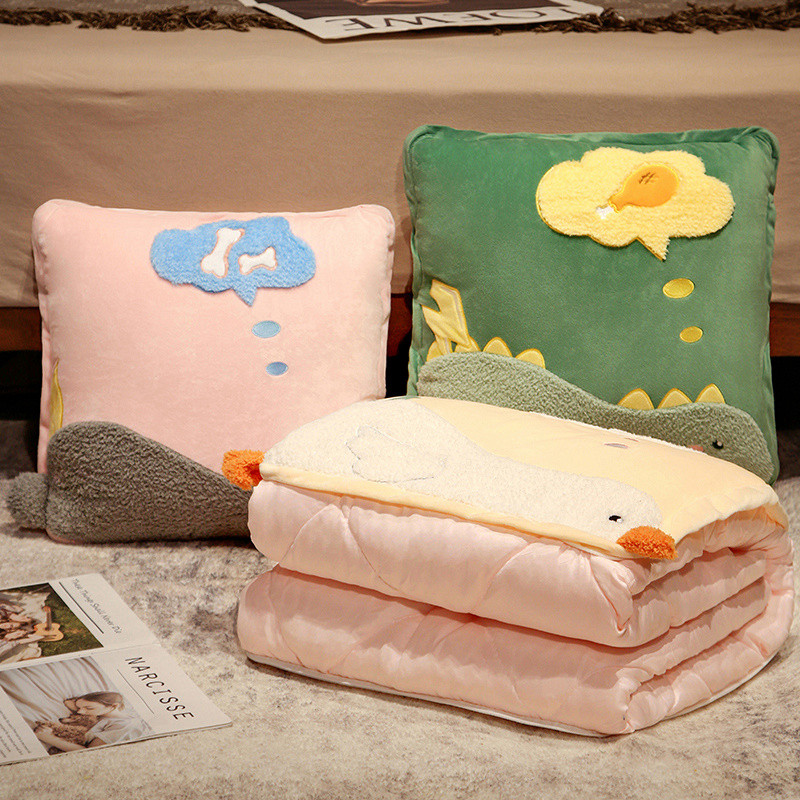 抱枕被子两用毯子二合一睡觉办公室午睡枕头靠枕汽车载.靠垫空调