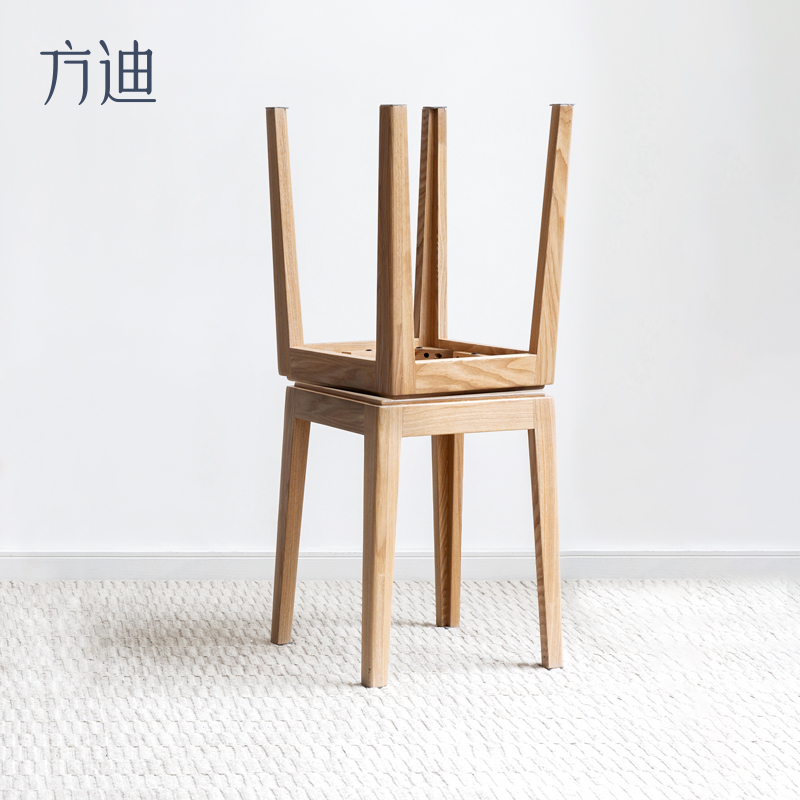方迪全实木方凳水曲柳板凳家用经济型餐桌吃饭凳子简约现代新中