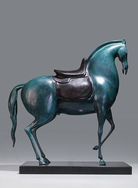 黄铜大号唐马摆件工艺品客厅创意家居办公室开业礼雕塑装饰品