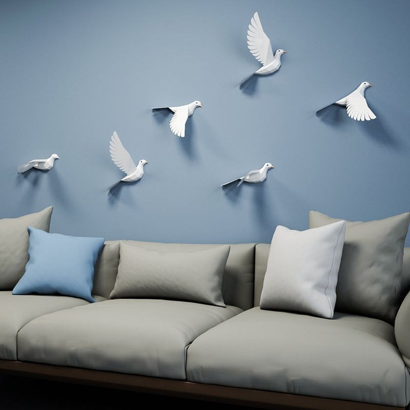 有趣的墙面装饰小鸟群创意墙饰森林环保创意主题墙壁 动物壁饰手