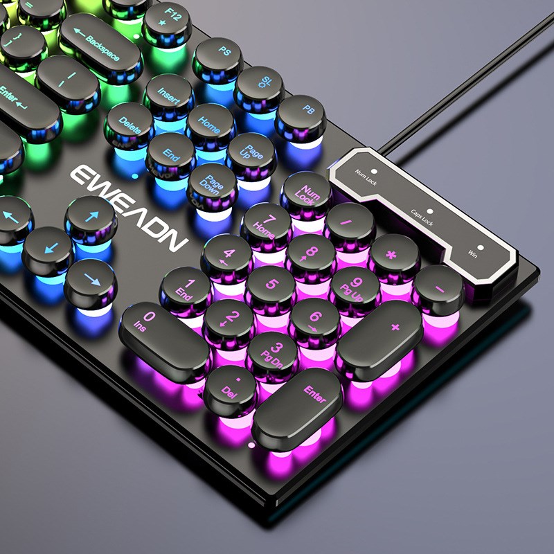 前行者朋克机械手感键鼠套装发光背光有线办公游戏键盘鼠标104键