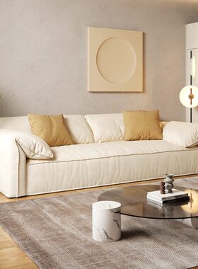 沙发极简小户型简约b慵懒风a风现代家具奶油三人位沙发terx
