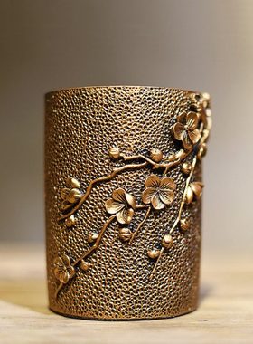 中式手工艺术家居笔筒办公室书房复古桌面创意笔插摆件中国风礼品