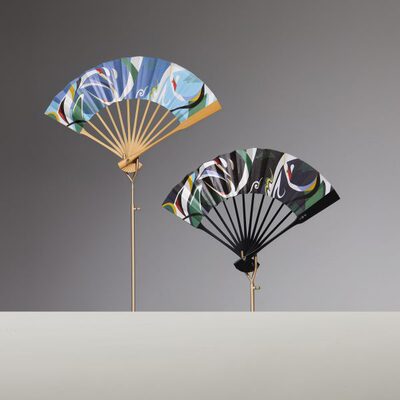 扇子礼盒装手工彩折扇日用玉竹扇子定制京中国风鹤系列配饰国潮五