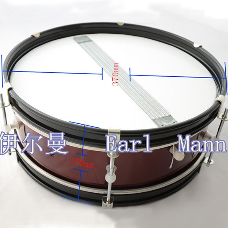 伊尔曼乐器 木腔小军鼓 14寸酒红色小军鼓打击乐器