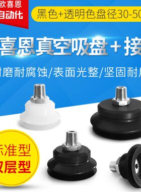 送料机用PS-25/30/35/40/50-J-M-S-N风琴型真空吸盘带1分外牙头