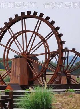 户大型木质旋转灌溉水89973车件外 乡村城镇古复美陈景观装饰品摆