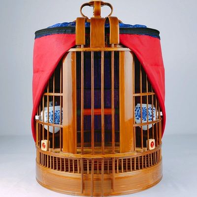 画眉鸟笼子竹制大号全套配件大全高级八哥三皮川笼精品小鸟笼小号
