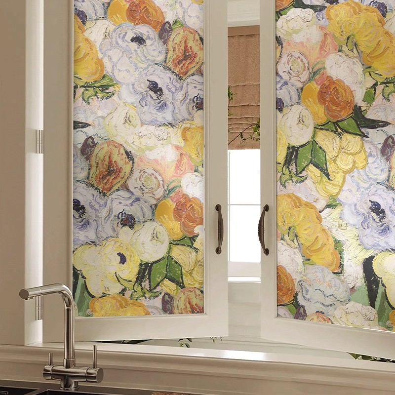 透光挡影保护隐私静电无胶