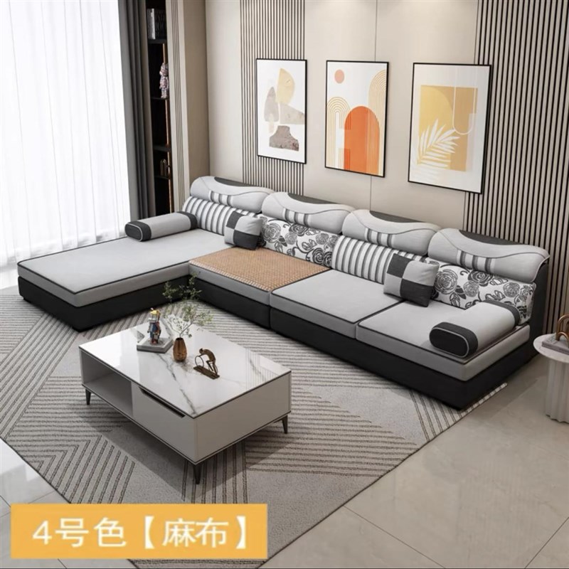 2025年现代简约冬夏两用大小户型组合科技布猫抓布客厅布艺沙发