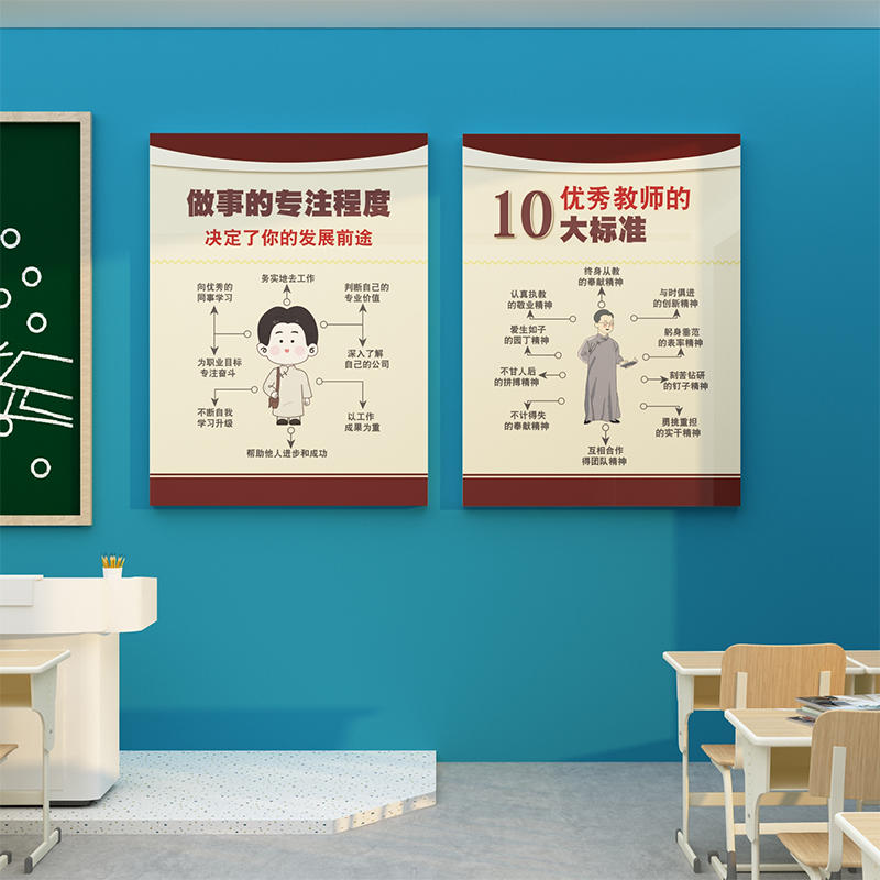 公司员工励志标语挂画墙贴工作室背景墙面装饰企业文化办公室布置